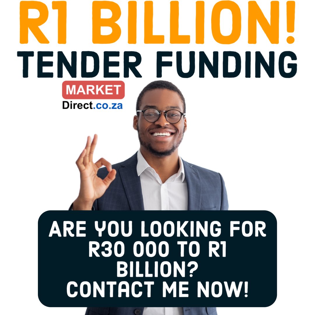 MarketdirectZAR's tweet image. Tired of credit checks being declined? - Not Anymore! Get "Easier To Get" purchase order/tender funding from R30 000 to R 1 BILLION, To get cash flow text us at +27(066)1002172 or Request A Quote now go here👉zurl.co/s3Lo 

#PurchaseOrder #BusinessLoan #TenderFinance