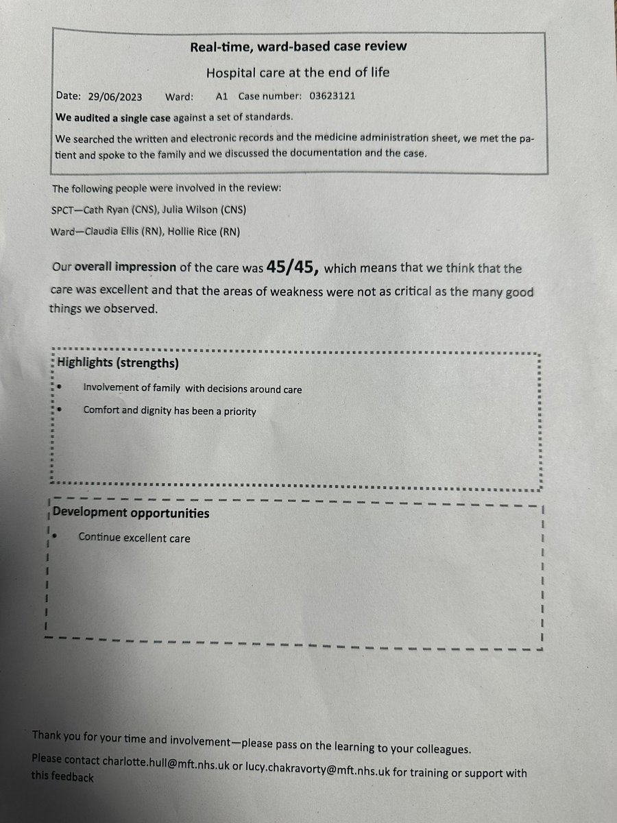 Scores on the doors! Congratulations to our lovely sister Claudia for an amazing review from @WythenshaweSPCT ! Shoutout to @A2Respiratory Hollie Rice! Great example of fantastic teamwork between the Respiratory wards 🫁 @LizWilson_1 @rachrobertson01 @MrsArdron