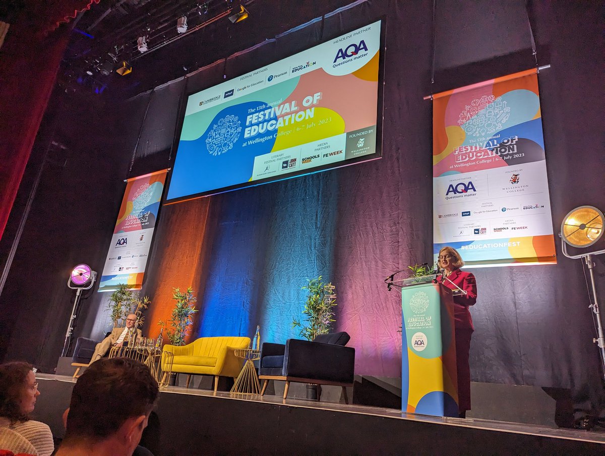 HMCI Amanda Spielman addressing the room reflecting on her tenure and what may come next for Ofsted inspections <a href="/EducationFest/">Festival of Education 🇬🇧</a>