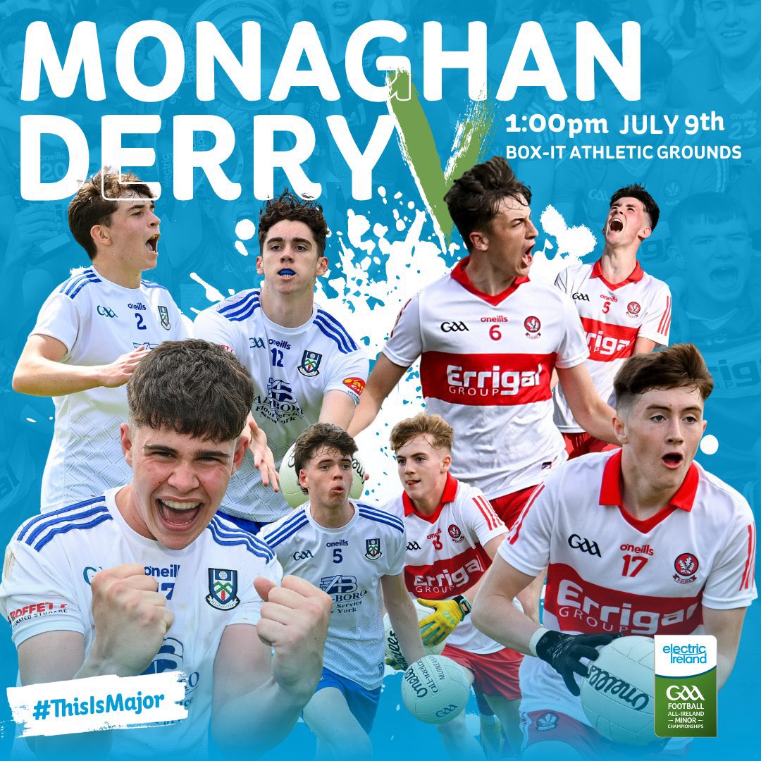 Support Derry minors this Sunday as they take on Monaghan at Armagh in the 2023 <a href="/ElectricIreland/">Electric Ireland</a> All-Ireland Minor Final 🇦🇹

🎟 TICKETS am.ticketmaster.com/gaa/23AG0907