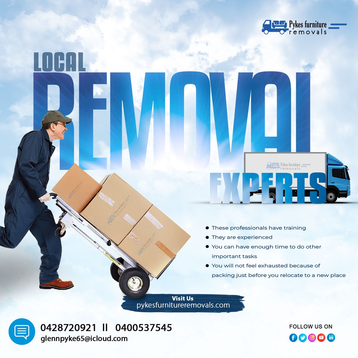 PykesRemovals's tweet photo. Are you looking for the best Local #removalexperts that can help you move your home to another place?
@PykesRemovals will help you in this matter.
Visit: https://t.co/Z8tFbo8ocm
.
.
#localremovalexperts #removalservices #movingexperts #professionalmovers #pykesremovals https://t.co/h9YwCrdqUy