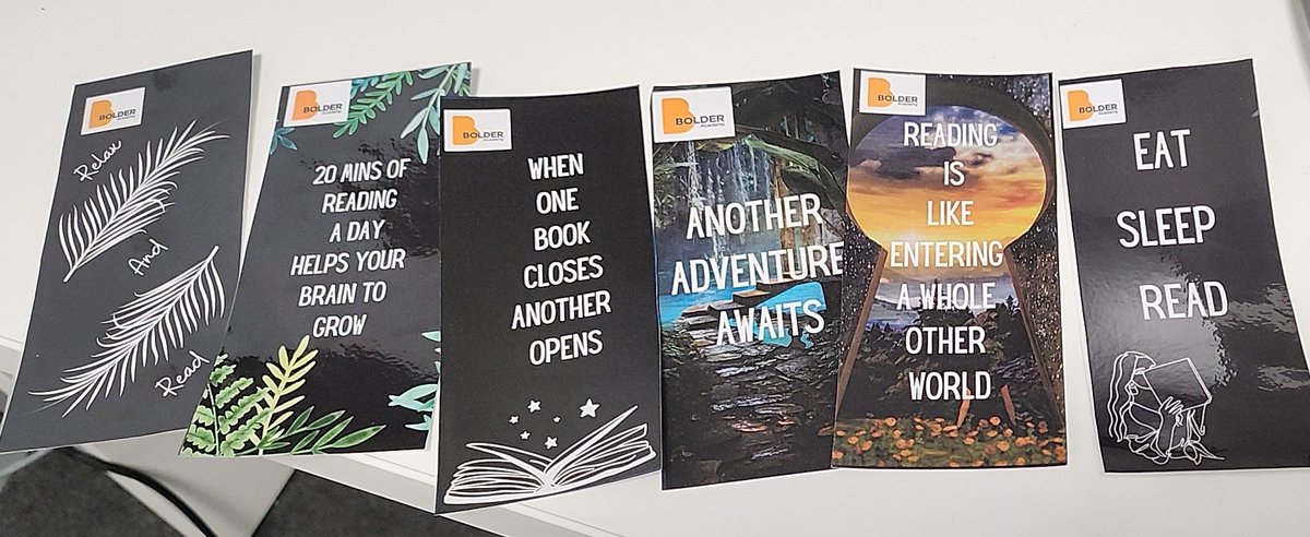 BolderLibrary's tweet image. Our Bolder Library bookmarks for our students to use at the start of the new term in September 2023! We hope the students enjoy using then! (Authors of quotes are unknown) #bookmark #reading #WritingCommunity #secondaryschool #library