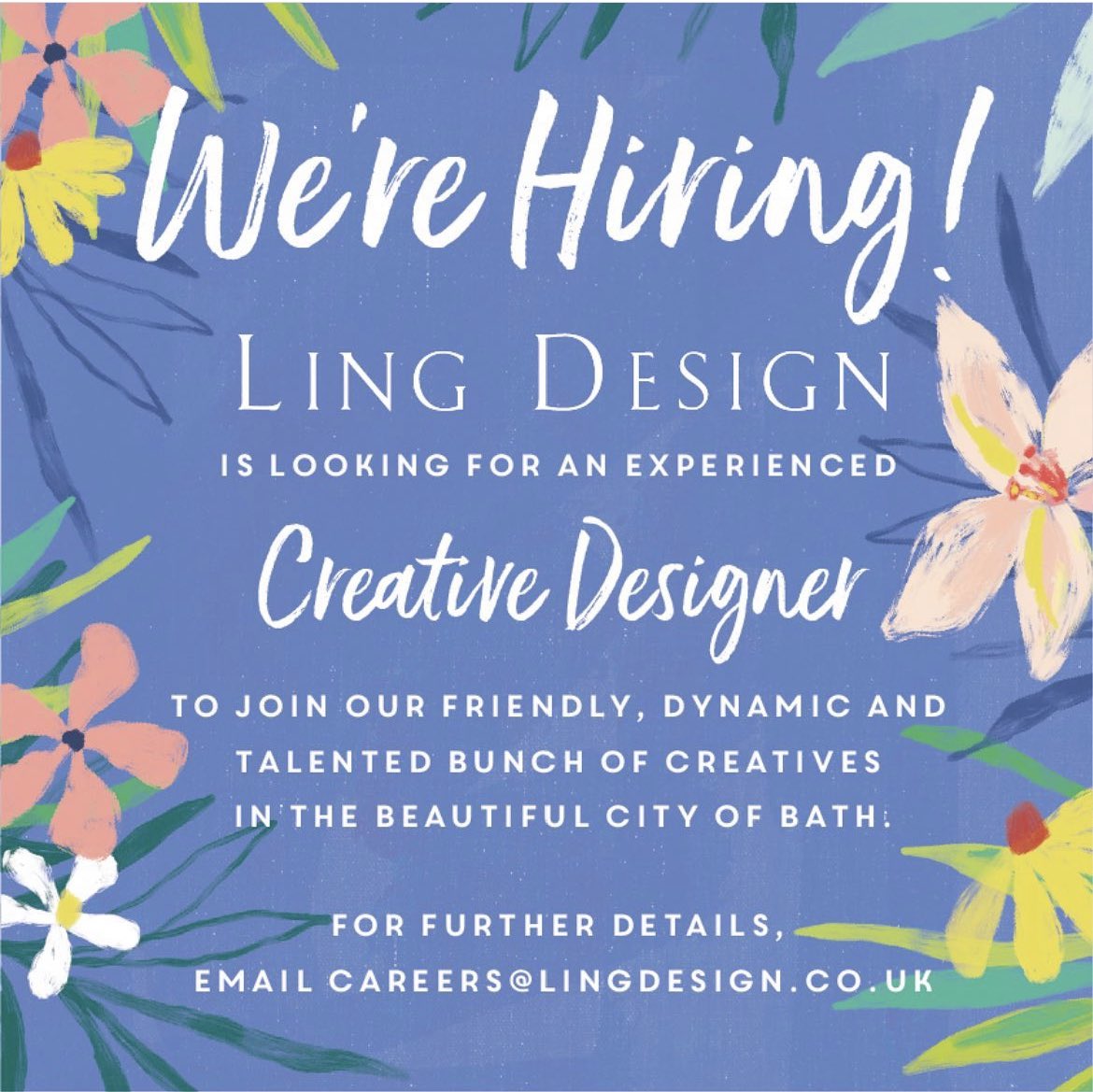 Opportunities for talented Creative Designers to join our team! 🌸Full-Time, Permanent 🌿Full-Time, 6 Month Contract Find the job advert here tinyurl.com/ytjuvsf2 or contact us at careers@lingdesign.co.uk for further details. #JobOpportunities #CreativeDesigner