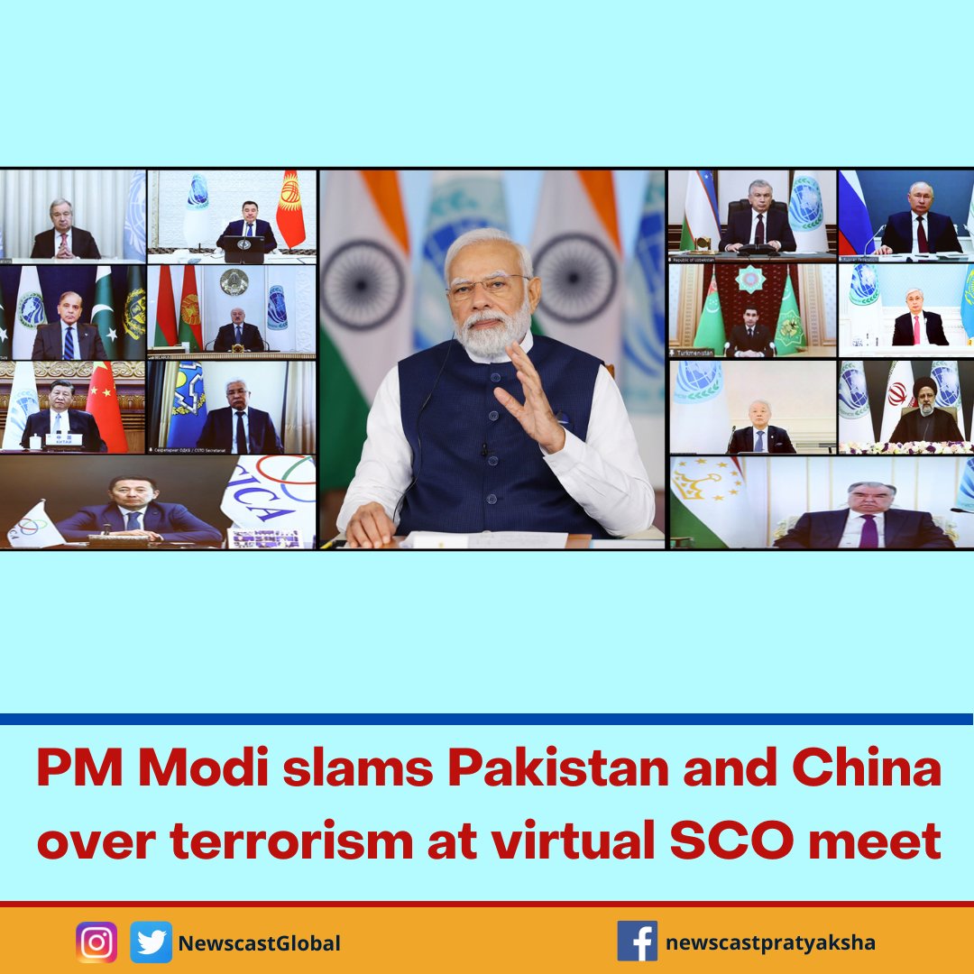 NewscastGlobal's tweet image. #PMModi slams #Pakistan and China over terrorism at virtual #SCOSummit2023
newscast-pratyaksha.com/english/pm-mod…