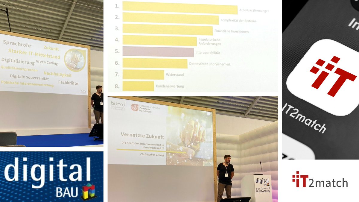 Danke #DigitalBau für die Bühne und Möglichkeit, Bau + Software zusammenzubringen. Heute sprechen wir mit den Anbietern von Bausoftware vor Ort um sie auf #IT2match zu bringen.