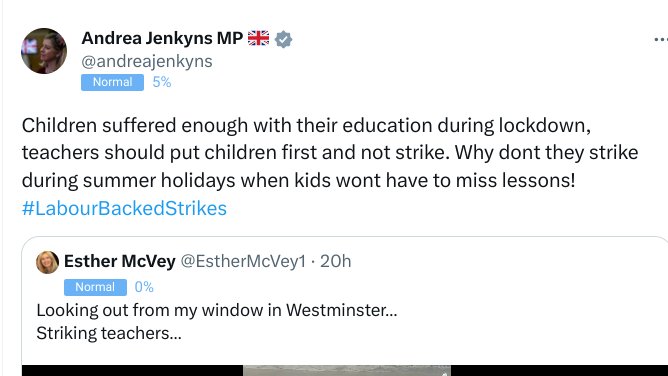 Fuck. Me. Backwards. @andreajenkyns competing for 'Thickest Tory' award again, I see.