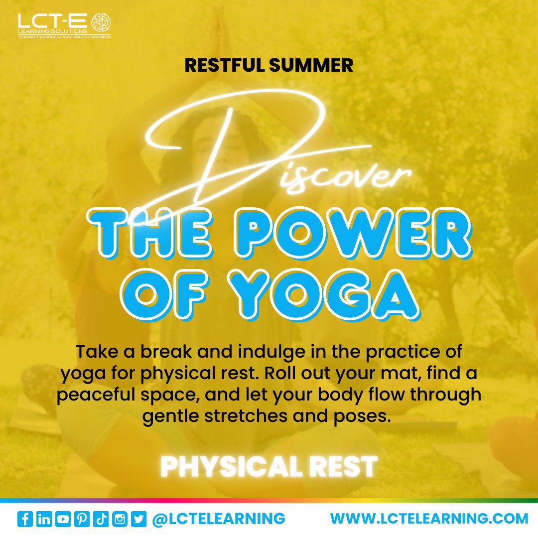 lctelearning's tweet image. 🌞 Discover the Power of Yoga!🧘🏽‍♀️

Share your favorite yoga pose or a photo of your yoga practice below.

Register to get your rest resources for the challenge: lctechallenge.com.
 
#PhysicalRest #RestfulTeacher #RestfulTeacherChallenge #31DayRestChallenge #TeacherWellbeing