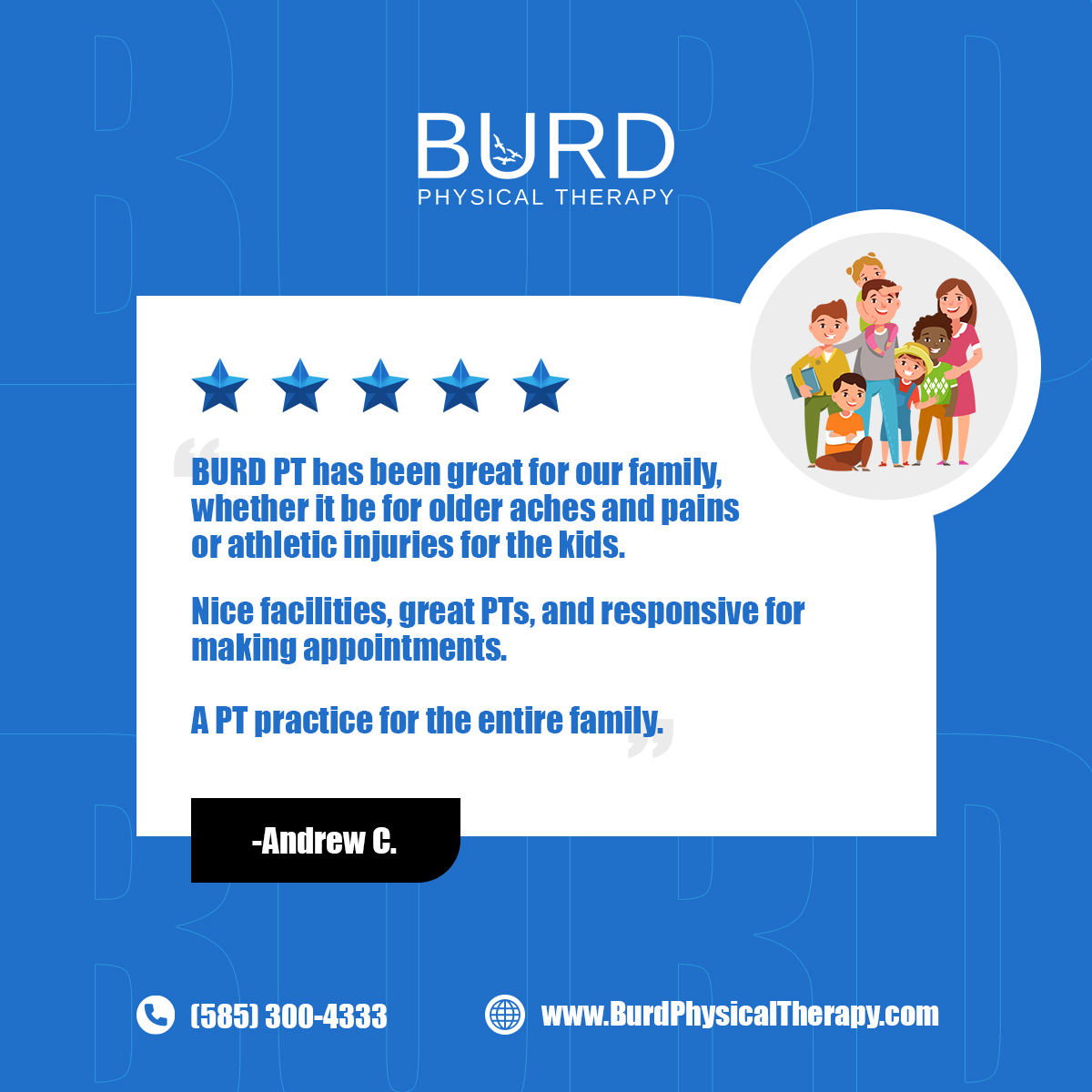 We cannot thank you enough for taking the time to leave us a glowing 5-star review! It was an absolute pleasure treating not only you but your entire family, and we appreciate your trust in our team. 

🙏🏻🏋🏽‍♀️🌟 #PhysicalTherapyWorks | #FamilyHealthMatters | #MakingARealDifference.