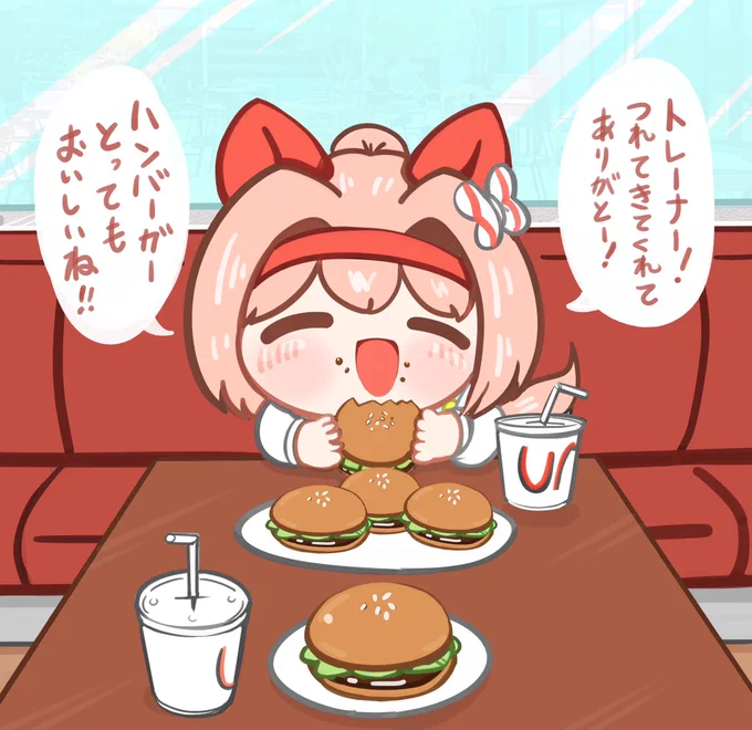 ウララちゃんとウマさんぽ 食事編🌸🍔 