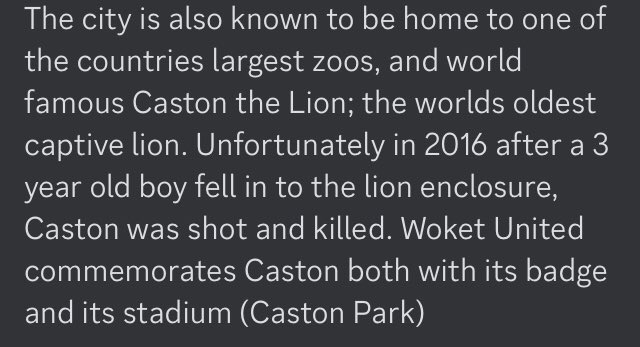Some backstory behind our famous stadium, Caston Park 🦁🔴⚫️ <a href="/Footium/">Footium</a>