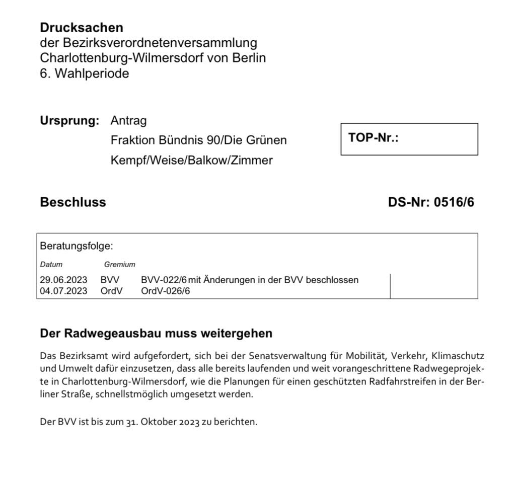 Letzte Woche haben wir als ⚫️🟢 Zählgemeinschaft beschlossen, dass der geschützte Radfahrstreifen in der Berliner Straße umgesetzt werden soll. Die Absprachen mit dem Bezirk liefen noch. Eine Lösung wäre möglich gewesen. Der Stopp des Projekts, ist ein Fehler.
#radwegestopp