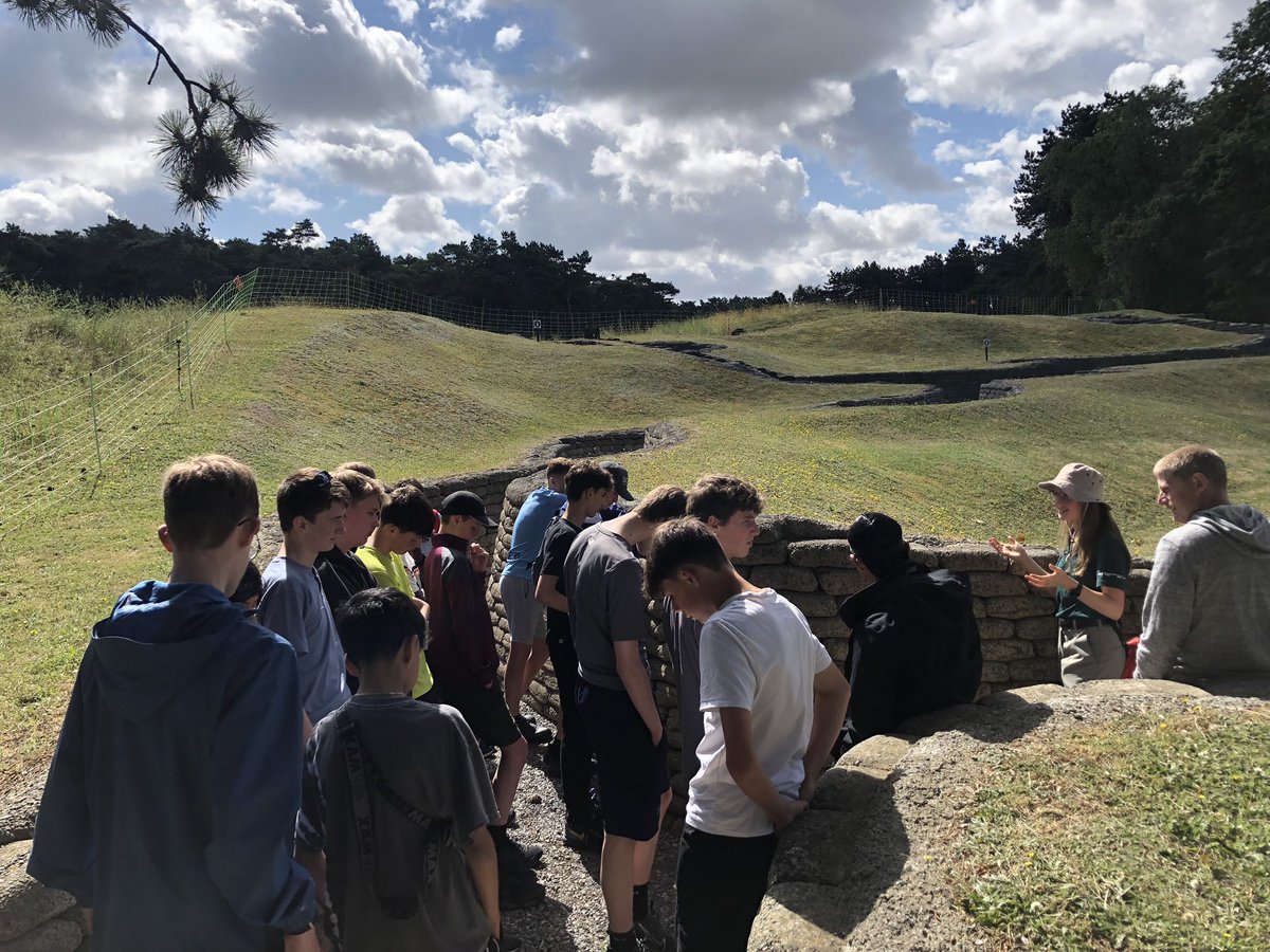 BSBDbattlefield's tweet photo. Boys have been given a tour of the trenches and tunnels at Vimy Ridge this morning, the site of a hard fought battle by Canadian troops to gain the high ground of Hill 145. @vimyfoundation https://t.co/vlFDQSYjM0