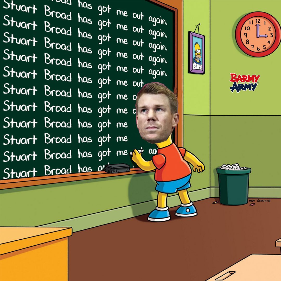 BROAD HAS WARNER IN THE FIRST OVER