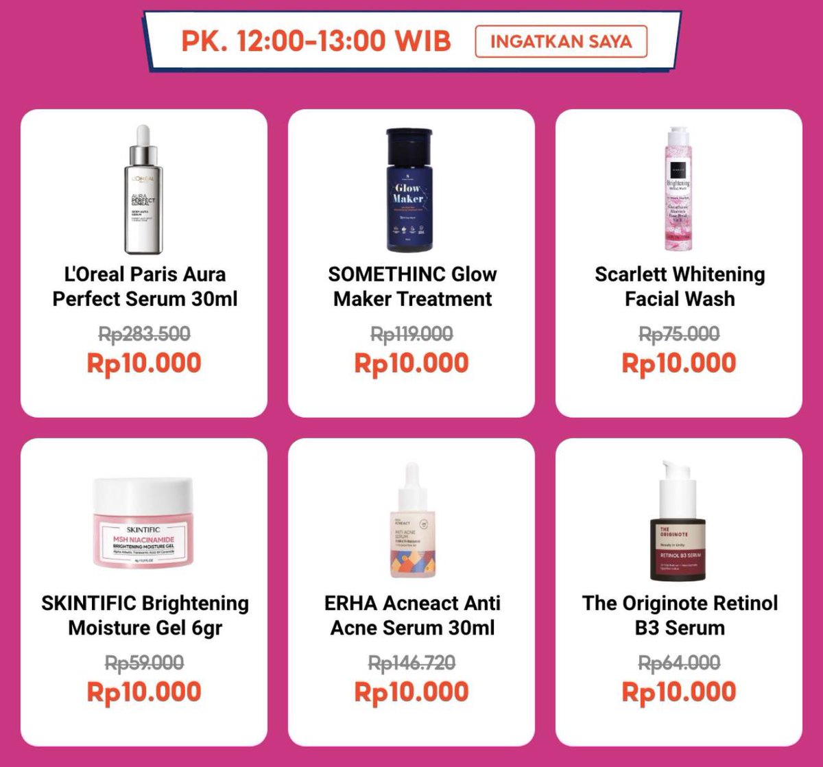 Besok banget nih 🤯
Semua Skincare jadi cuma Rp10.000 aja‼️

Cek jadwalnya 
↘️ bit.ly/3PGzUmb