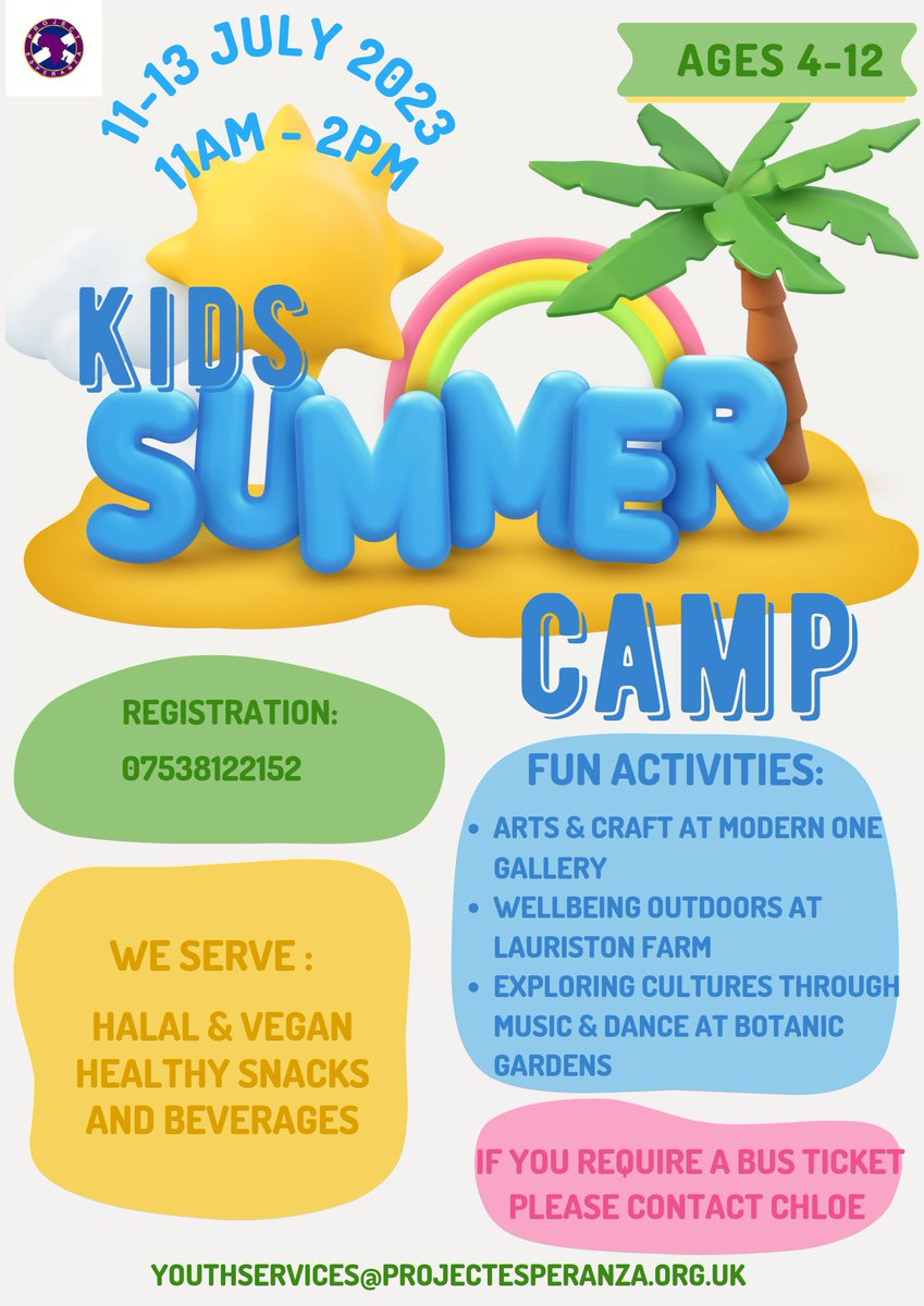 uk_esperanza's tweet photo. School is out! Check out what we have planned for young people ππ½ Join Us!#creativearts #culturalarts #exploringplay #exploringcultures #exploringdifference #navigatingdifference #wellbeing #integration https://t.co/e1sSVV1SKB