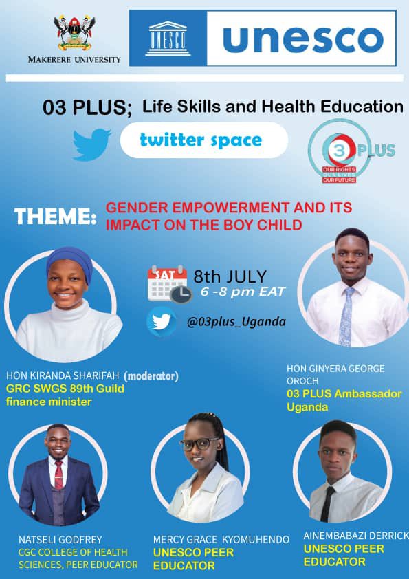 🌟 Exciting news! Makerere University #O3Plus Hub brings you the first episode of the Twitter Roundtable discussion of its kind on Gender Empowerment happening this Saturday in #Uganda. Join us 💪💙 #O3Programme #O3PlusProject #O3Ambassadors #SaferCampuses #O3Campaigns