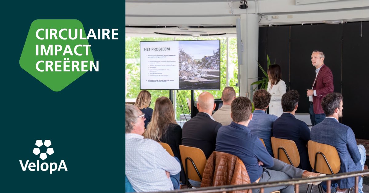 Tijdens een 3-daagse CIRCO Track Infrastructuur &amp; Straatmeubilair gingen VelopA en nog 9 andere bedrijven aan de slag met het vraagstuk hoe vervanging van infrastructuur &amp; straatmeubilair gezien kan worden als circulaire kans. Lees het artikel: bit.ly/3rikvyn #circotrack