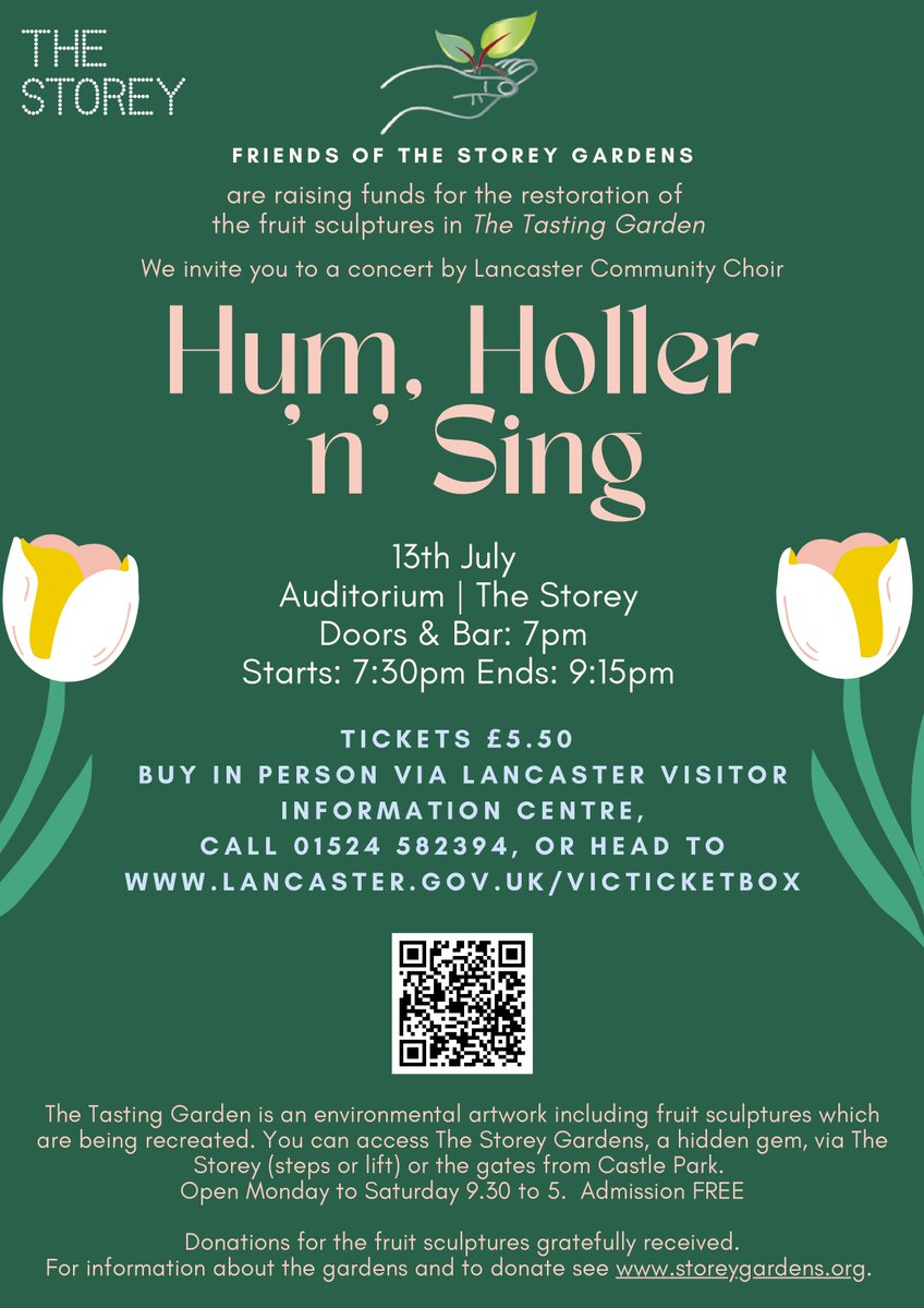 thebaywellbeing's tweet photo. Our friends at The Storey Gardens are hosting a concert on Thursday next week to raise funds for The Tasting Gardens! Join them for an evening of music from Lancaster Community Choir💚
#Community #LancasterDistrict #Chior #Charity
#Volunteering https://t.co/aYAUJMjHKy