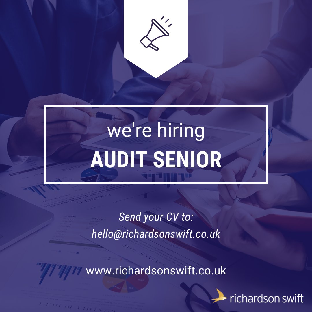 WE'RE HIRING! Are you interested in joining a busy and friendly team in the heart of Bath? See our full list of vacancies here: richardsonswift.co.uk/why-us/vacanci….

Contact us on 01225 325580, or send us your CV to info@richardsonswift.co.uk

#accountants #recruitment #jobsinbath