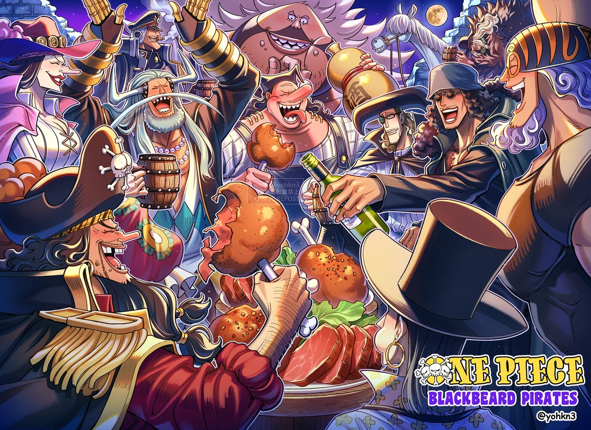 黒ひげ海賊団🏴‍☠️集合絵たくさん描きました #2023年自分が選ぶ今年