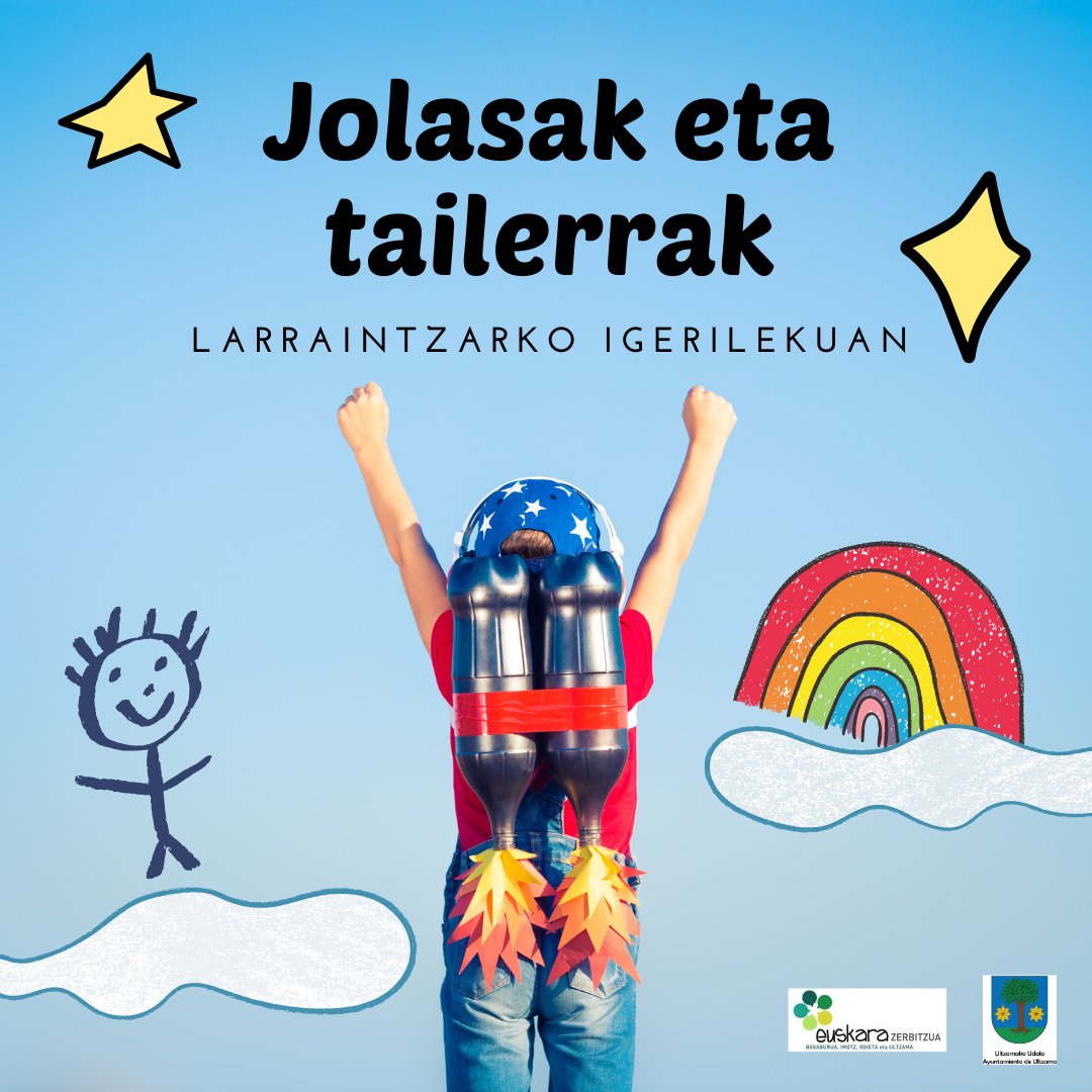 🎨 Jolasak eta tailerrak Larraintzarko igerilekuan. 

🗓️ Uztailaren 19 eta 26an eta abuztuaren 2an eta 9an.
⏱️Ordua: 16:30etatik 18:30etara.

👉🏽 5 urtetik gorako umeendako.

📌 Izena emateko igerilekuko harreran edo 948305134 telefonora deituz.

🌞 UDAN EUSKARAZ GOZATU!⛱️
