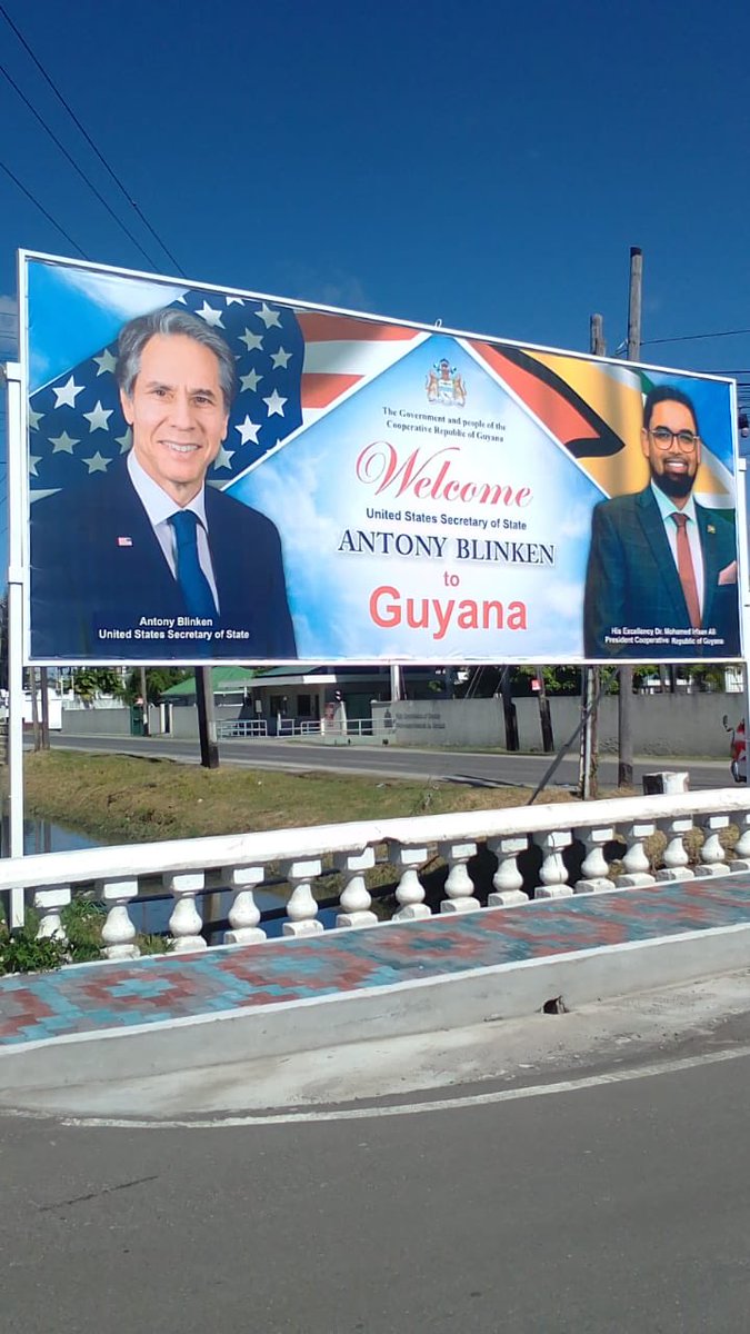 #Guyana welcomes the #US Secretary of State ⁦@StateDeputySpox⁩