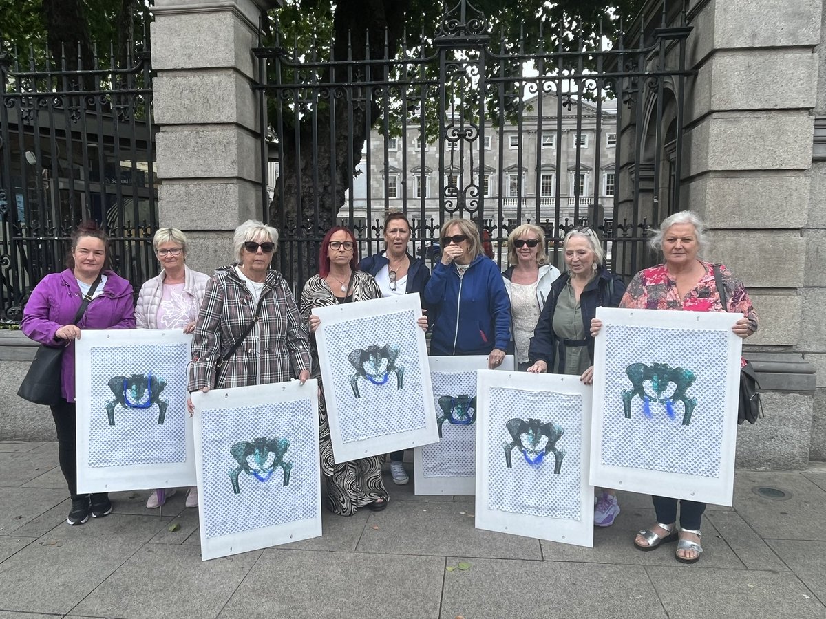 RTENewsPaulC's tweet photo. At the Dail, members of Mesh Survivors Ireland https://t.co/DEttK1knUW