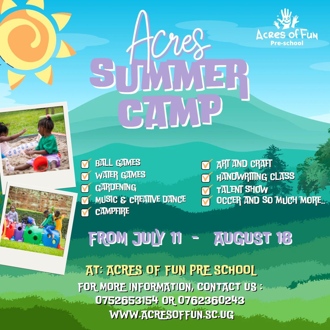acresoffun256's tweet photo. 🌞☀️ Calling all young adventurers! Join us at Acres of Fun Pre School's Summer Camp for an unforgettable summer of fun and discovery. From outdoor explorations 🏕️ to creative crafts 🎨 and exciting games 🎉, sign up today! 🌳 #SummerCampFun #AcresOfFunPreSchool #AdventureAwaits https://t.co/Imv26nUGah
