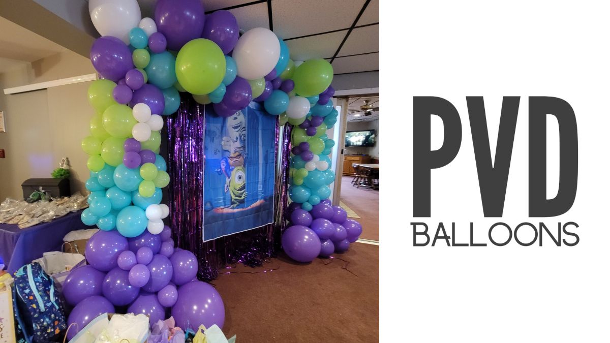 dancnshoos's tweet photo. Loving this Monsters Inc themed balloon backdrop used for a photo area for opening presents at a #babyshower. #PVDBalloons https://t.co/LpEwh03m9h