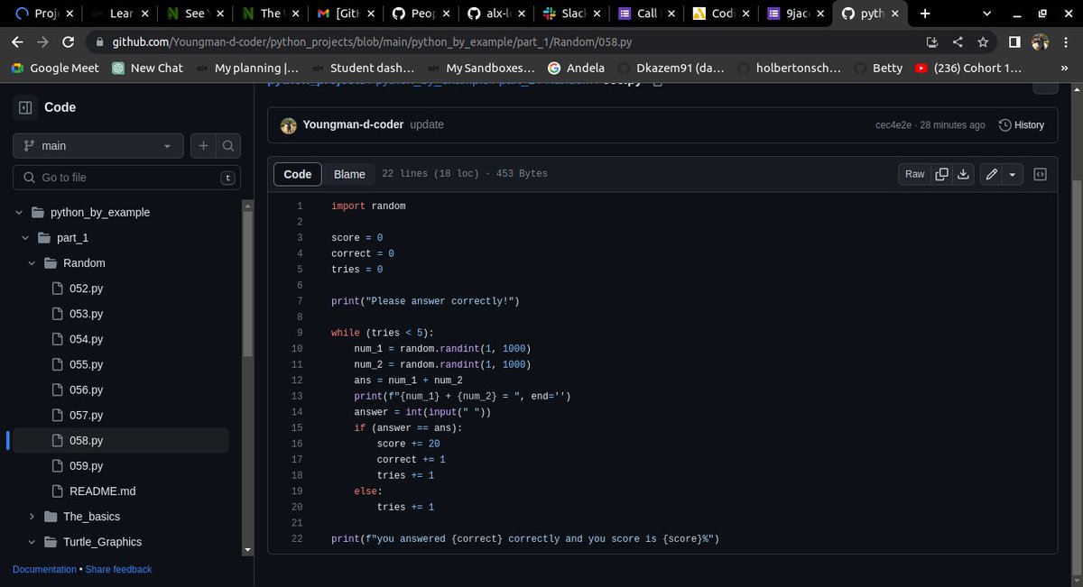 ChimdiadiJoel's tweet image. Have been slowly working through the textbook, had a little pause because of the alx printf project, was sick after the printf project but I am back now to update on my progress!
#pythoncodechallenge #day_2 #Python_by_example