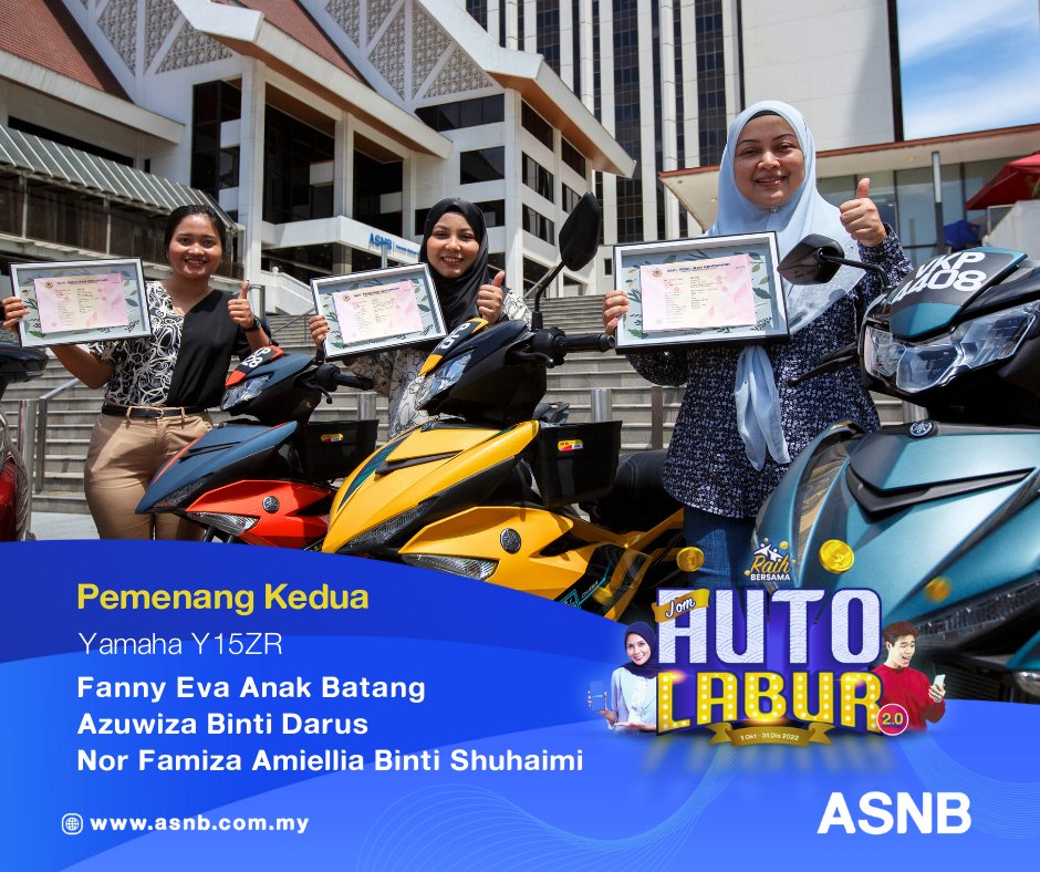 ASNBmy_official's tweet photo. Antara pemenang Hadiah Utama kempen Jom Auto Labur 2.0 yang hadir ke majlis penyampaian hadiah.
Daftar kemudahan Auto Labur di portal atau aplikasi myASNB untuk pelaburan yang lebih konsisten setiap bulan.
Info lanjut: https://t.co/bGe8fjUZIz
#StayInvested #AutoLabur #ASNB https://t.co/O0WemoNBZr
