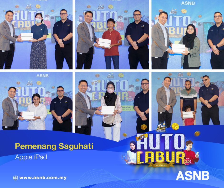 ASNBmy_official's tweet photo. Antara pemenang Hadiah Utama kempen Jom Auto Labur 2.0 yang hadir ke majlis penyampaian hadiah.
Daftar kemudahan Auto Labur di portal atau aplikasi myASNB untuk pelaburan yang lebih konsisten setiap bulan.
Info lanjut: https://t.co/bGe8fjUZIz
#StayInvested #AutoLabur #ASNB https://t.co/O0WemoNBZr