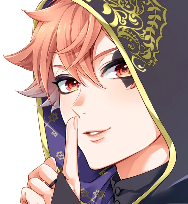 表紙の絵描けた～うえ～^p^ところで式典服の目の周り真っ黒メイクのやつ加減難しい…… 