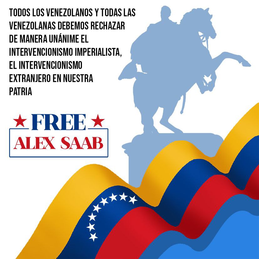 Desde Venezuela continuamos exigiendo de manera contundente la liberación de nuestro enviado especial Alex Saab. Debemos continuar denunciando al imperialismo y sus atrocidades. #FreeAlexSaab @Cartajuanero @StateDept @VP @POTUS #IndependenciaDeLaPatria