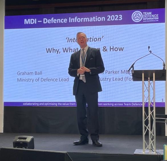 chrisoncyber's tweet photo. Opened Day 2 today at #DI23 Bristol UK on the need to help increased collaboration with Industry by @MODdigitalHQ . As CoChair of the Working Group this is underway. #digital #fortinet https://t.co/Xhjc0q3YMq