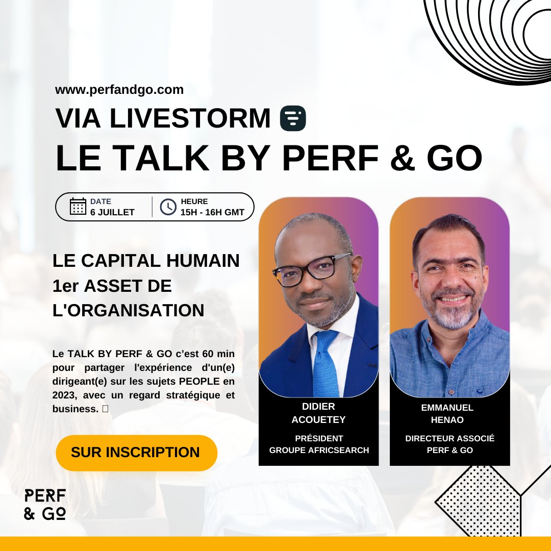 ⚡Rejoignez-nous AUJOURD'HUI pour le TALK avec Didier ACOUETEY : une perspective innovante du capital humain pour Afrique ⚡ - mailchi.mp/perfandgo.com/…