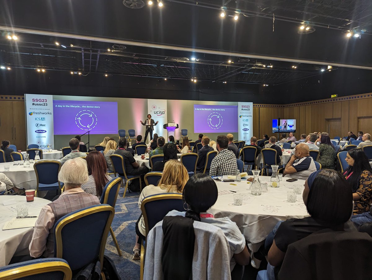 Adam from @softcat brought the energy to SSG23 this morning, with a session exploring how an effective Managed Device Lifecycle (MDL) service supporting the Joiners, Movers and Leavers process can liberate your IT Heroes! #USSC23 #UCISA #supportservices #digital #HE #FE