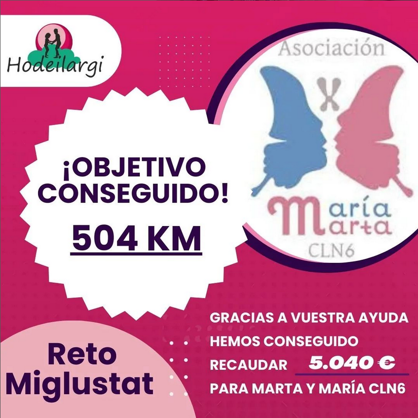 MartayMariaCLN6's tweet photo. Nuestra asociación hermana @hodeilargicln6 decidió volcarse con nosotros en el reto Miglustat y en solo un mes han conseguido recaudar 5040€. No tenemos ni idea de como lo habéis conseguido pero os lo agradecemos infinitamente. Sois increíbles!! 😍 https://t.co/358QetVZz6