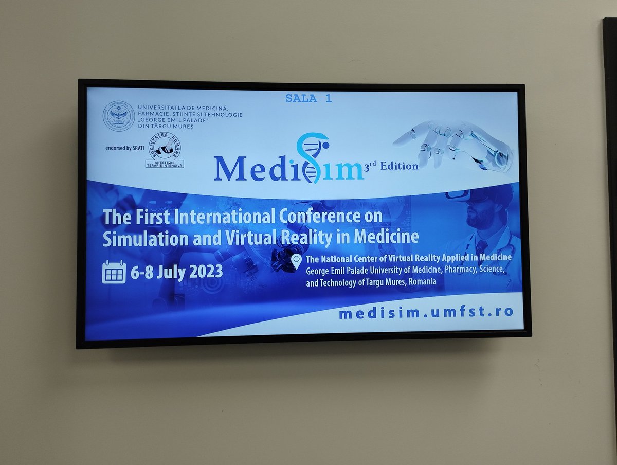 badea_marc's tweet photo. Preparing for #MEDISIM, First International Conference on Simulation and Virtual Reality in Medicine in Romania, organised by @UMFSTGM
Very excited to meet colleagues and talk about #Simulation #debriefing and technology applications. And of course advertising @SESAMSimulation https://t.co/X6tauFPmEn