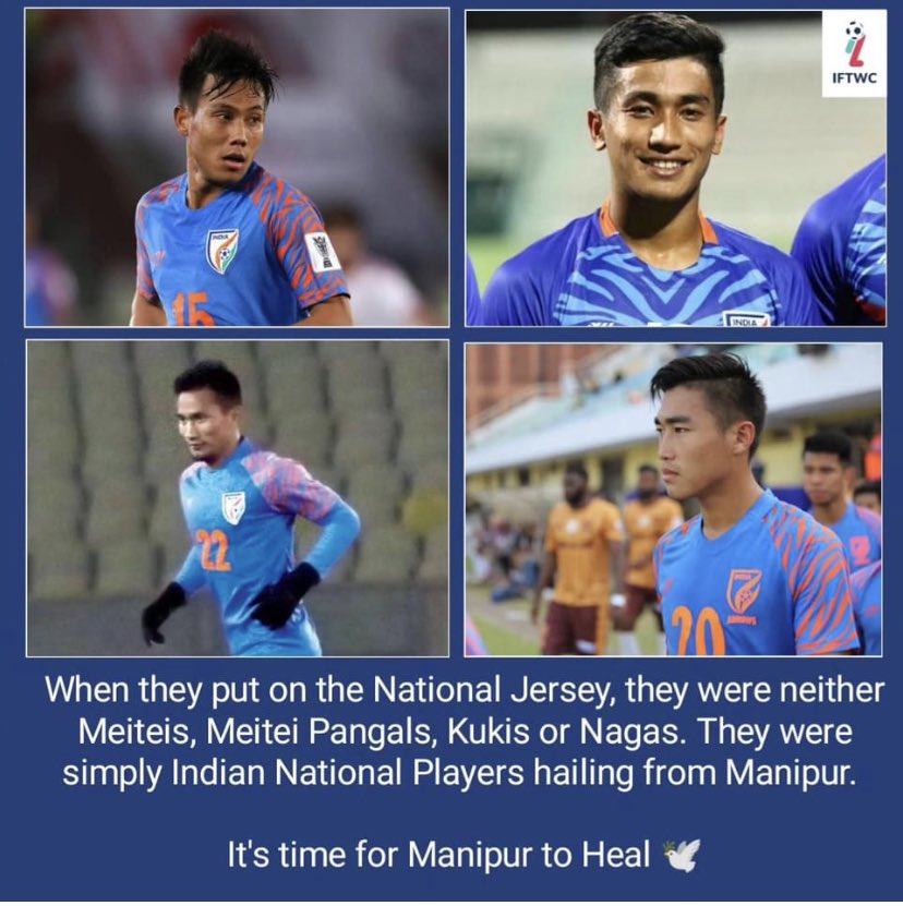 Lafutin's tweet image. Today I will give you a task . Please identify their ethnicity or religion . To all the people of Manipur .
#timeforpeace
#enoughofviolence
 #ManipurIsBurning