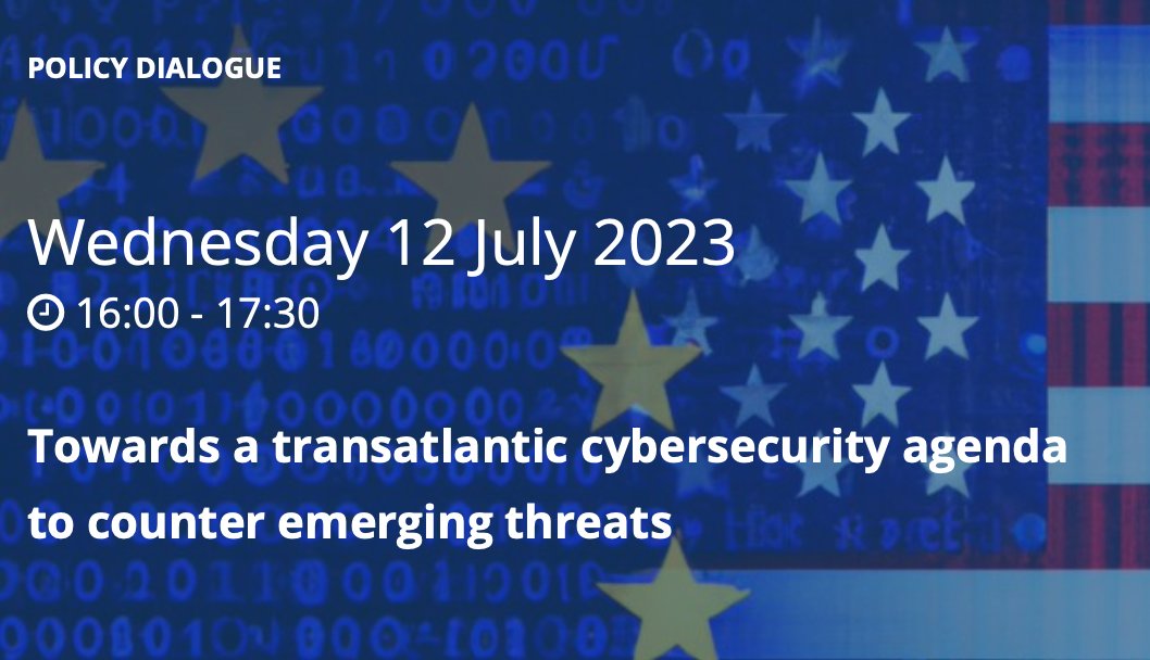 📌SAVE THE DATE📌 🗓️ 12/07 🕚 16:00 - 17:30 ‘Towards a transatlantic cybersecurity agenda to counter emerging threats’ Join our @epc_eu & @US2EU in-person Policy Dialogue with @ChristianeEU, @jln_bund, Chase Carter & @agarcod. Sign up ✍️ epc.eu/en/events/Towa…