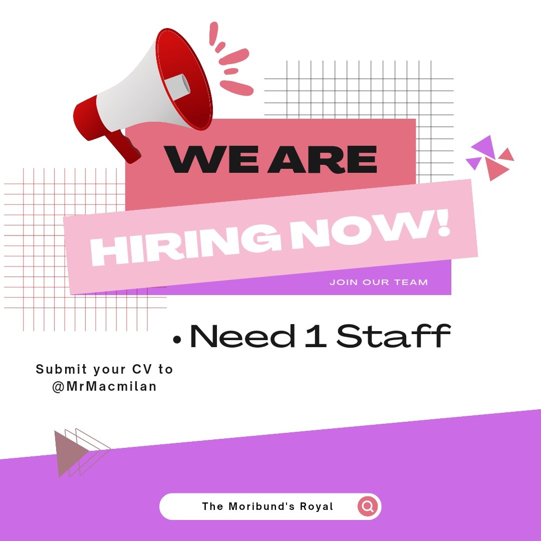 ㅤ

       ( OPEN RECRUITMENT ) 
              
      The Moribund's Royal
              Need 1 Staff

    📅  12th July 2023
    📞  <a href="/MrMacmilan/">Ernest</a>
    🖇 justpaste.it/RecruitMori

ㅤ