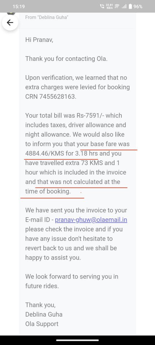 kejriwal_pranav's tweet photo. @Olacabs @ola_supports @bhash 

1st person from Ola team says extra amount charged was not calculated at the time of booking. 2nd person says amount was shown at the time of booking. 

Ola scammed me in short - 
https://t.co/YsgcyPBMaN

Why you lie Ola? 😢😭 https://t.co/hY2yW4Hfho