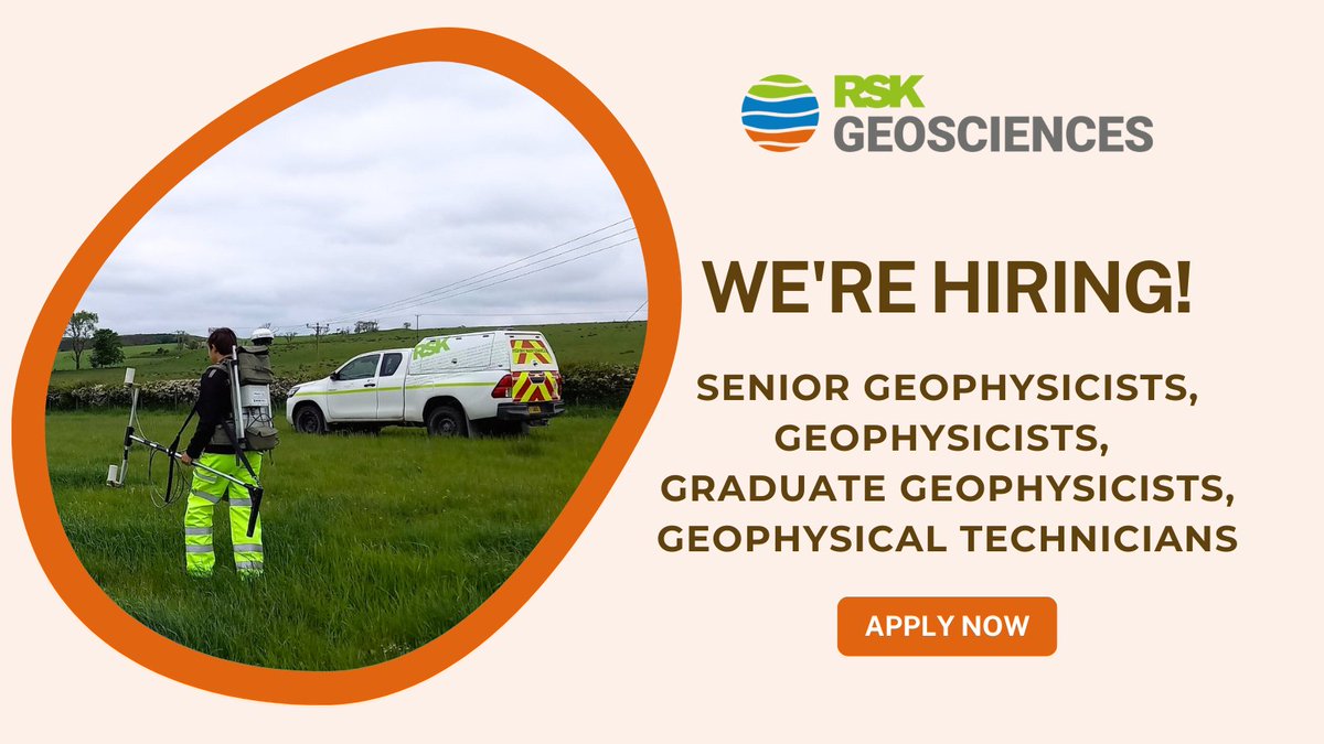 We are currently #hiring Geophysicists! 🤩
Interested in joining our experienced award winning #geophysics team?

The full list can be found on our website 

Apply Today! 

🌐rskgeophysics.com/careers