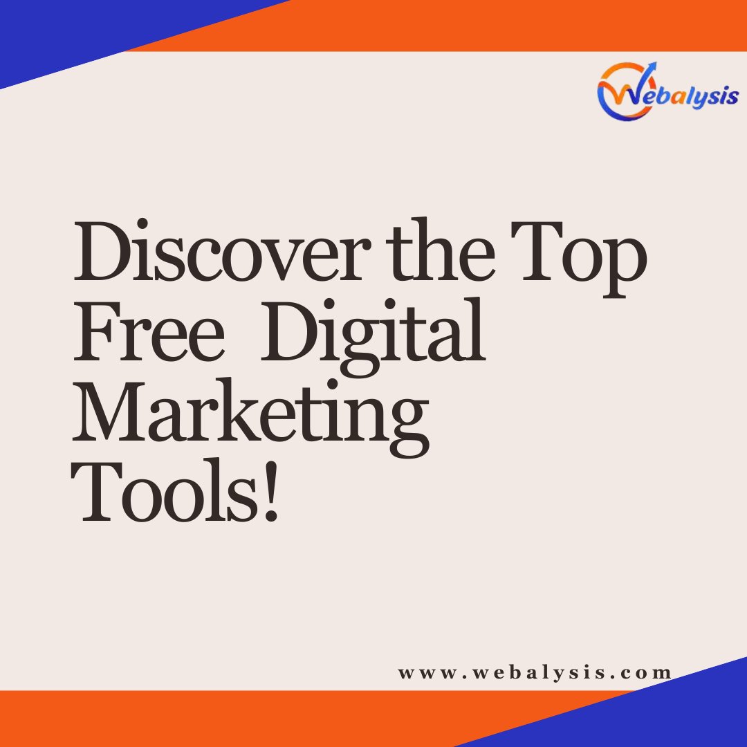 webalysis's tweet photo. Utilize free tools, accessible to marketers at all levels, to unlock your potential for success.
Don't forget to follow our page for more insightful content! 
Visit Us - https://t.co/04YQ1pvUvP
 #freemarketingtools #webalysis #digitalmarketingcompany https://t.co/CPZLCqRi0N