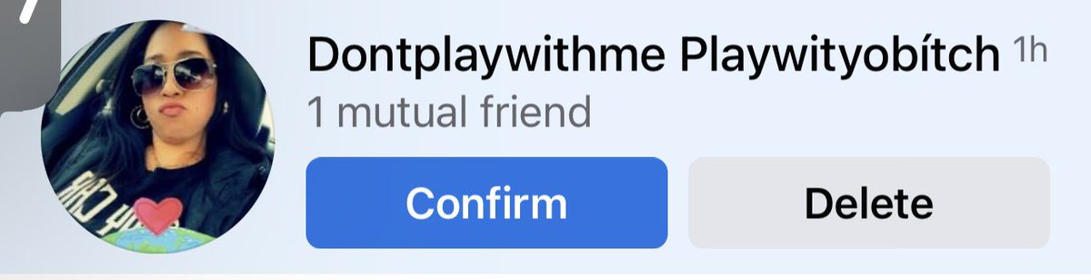 Top five friend request of all time. Imagine signing checks or placing an order at Starbucks with that name. “One Venti Frap for Playwityobitch!”
