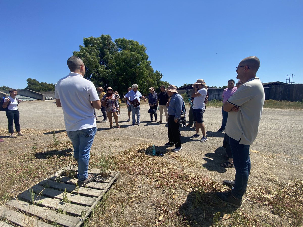 MenawaraENI's tweet photo. #MENAWARA partners joined for a technical field visit to the Forested Infiltration Area system experimental site and to @AqabaMediss project site in Arborea 🇮🇹 #GOMED #ENICBCMED #Mediterranean #water #nonconventionalwater #research #internationalcooperation https://t.co/OVAk9VwmSU