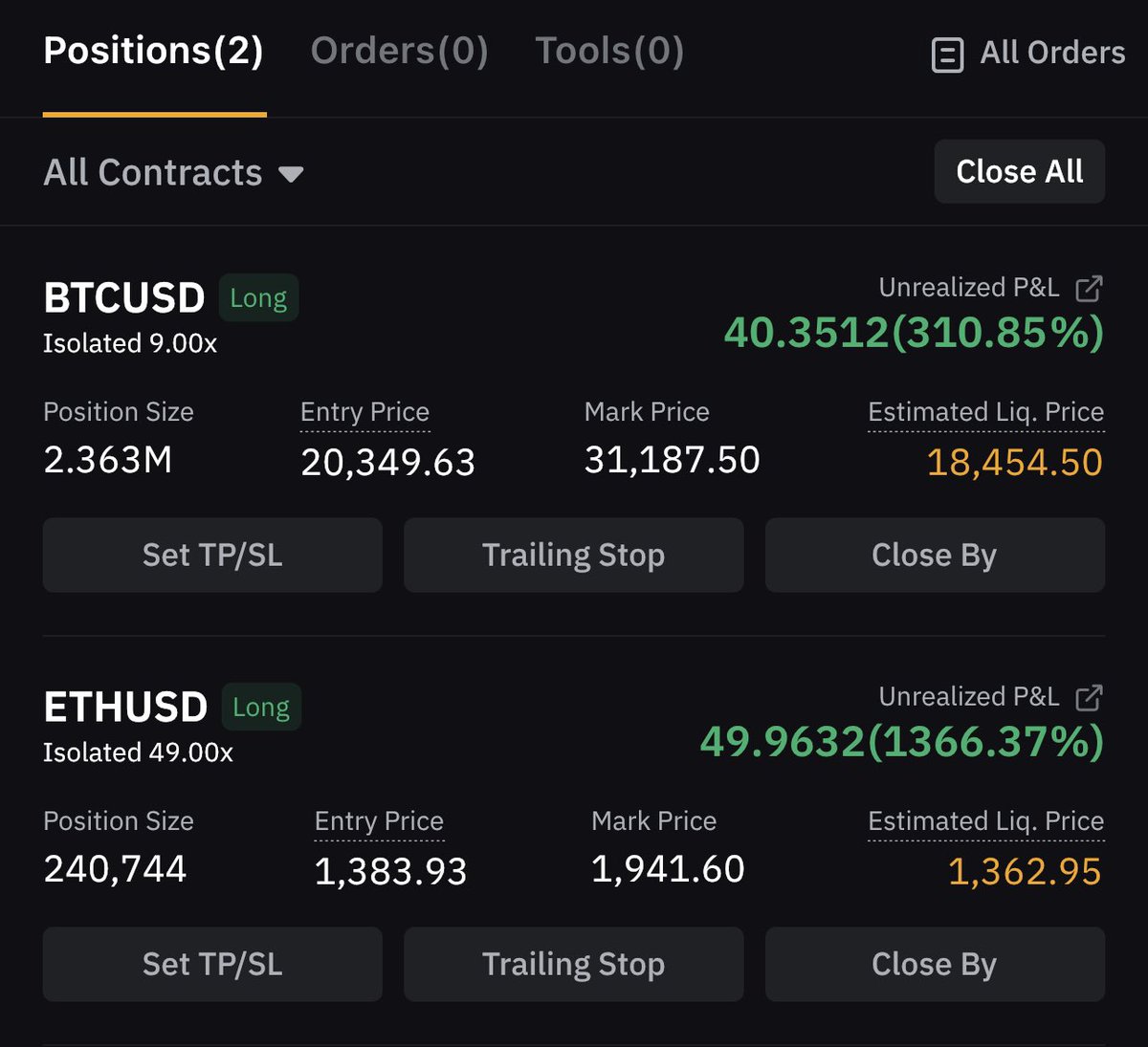 #BTC /#ETH TRADE: $1.35 mln profit