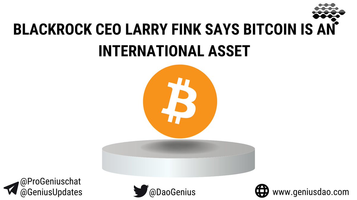 DaoGenius's tweet photo. 🚀 BlackRock, the world's largest asset manager with $9T AUM, is diving into #Bitcoin!

They're pursuing a Bitcoin ETF, endorsing it as 'digitized gold.' This marks a significant shift in institutional attitude towards cryptocurrency. The financial landscape is evolving! #Crypto https://t.co/LaZyG5Bo2J