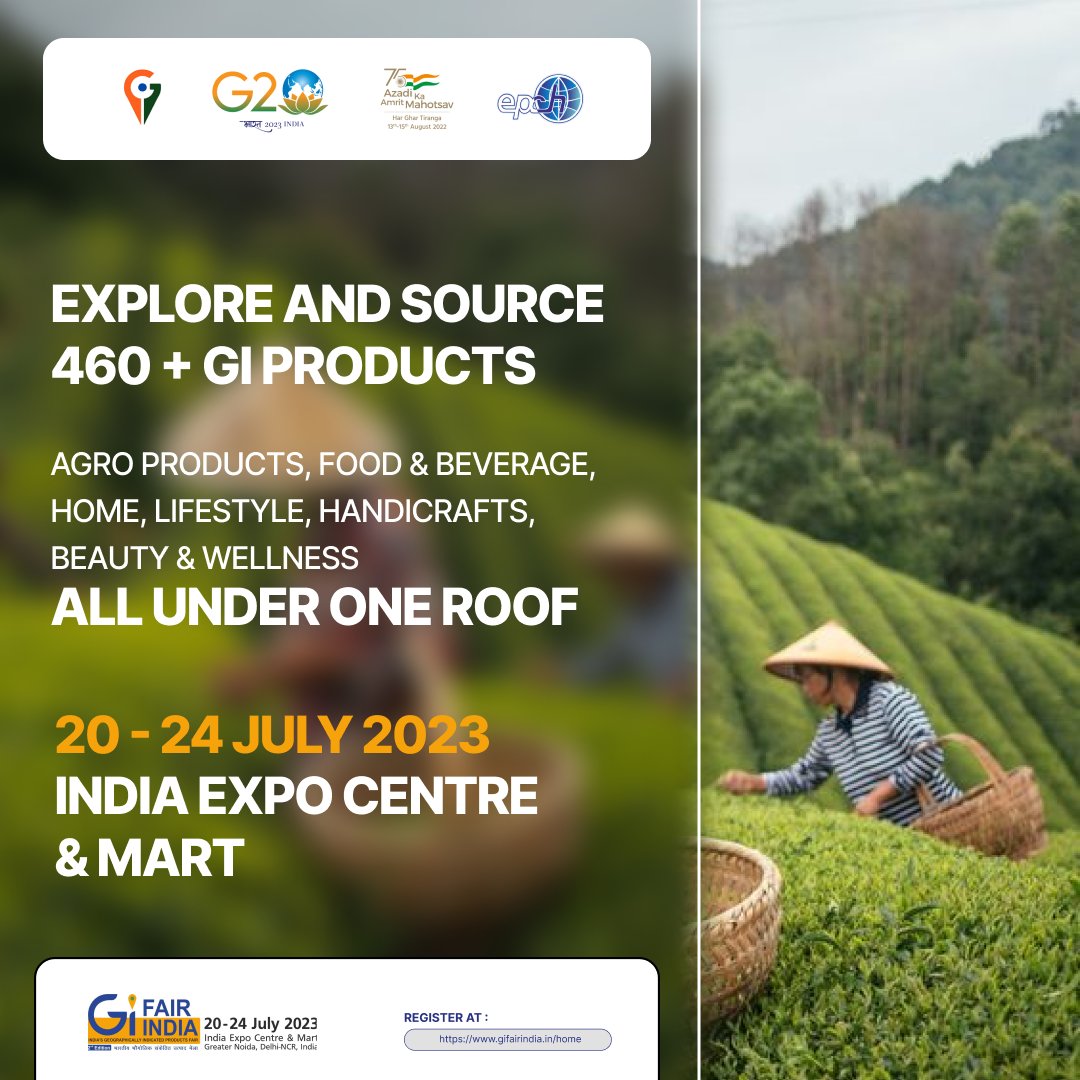 IndiaGIFair's tweet photo. Immerse yourself in a world of 460+ authentic GI products, Foods &amp; Beverages, Home, Lifestyle &amp;  Collectibles, Handicrafts &amp; Handlooms, Ethnic Wear &amp;  Accessories, and Beauty &amp; Wellness.  https://t.co/QaOnK05ylJ 
@TexMinIndia  @india_deptofcommerce  @handicraftsdc  @DCHandlooms https://t.co/K0PWoxHqdd